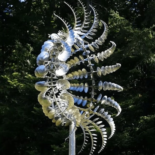 Metal Garden Windmill - Dual Motion Decorative Wind