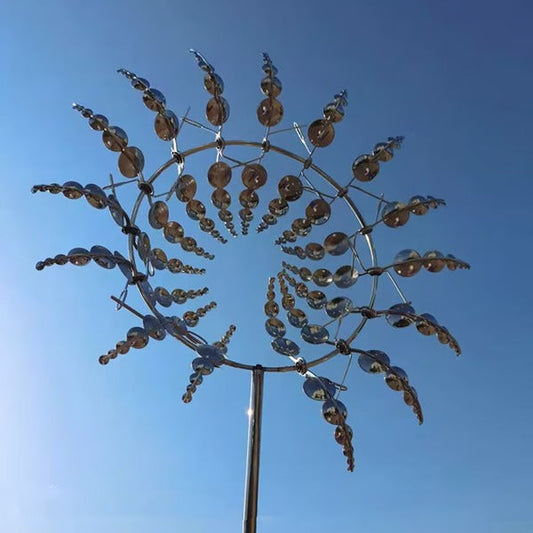 Metal Garden Windmill - Dual Motion Decorative Wind