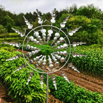 Metal Garden Windmill - Dual Motion Decorative Wind