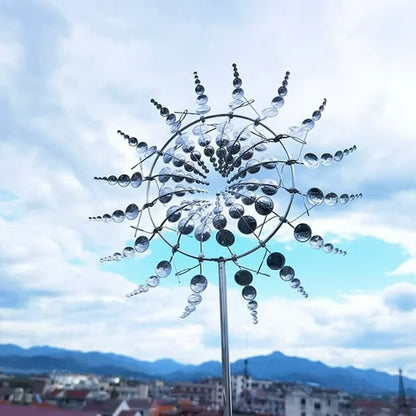 Metal Garden Windmill - Dual Motion Decorative Wind