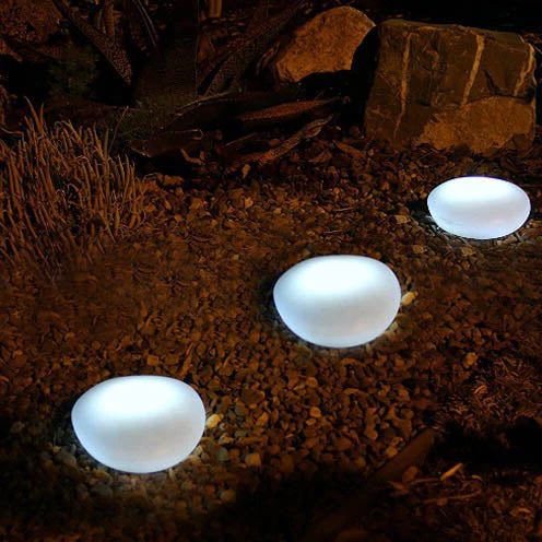Solar Pebble ABS Sandblasted LED Outdoor Landscape Glass