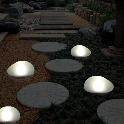 Solar Pebble ABS Sandblasted LED Outdoor Landscape Glass